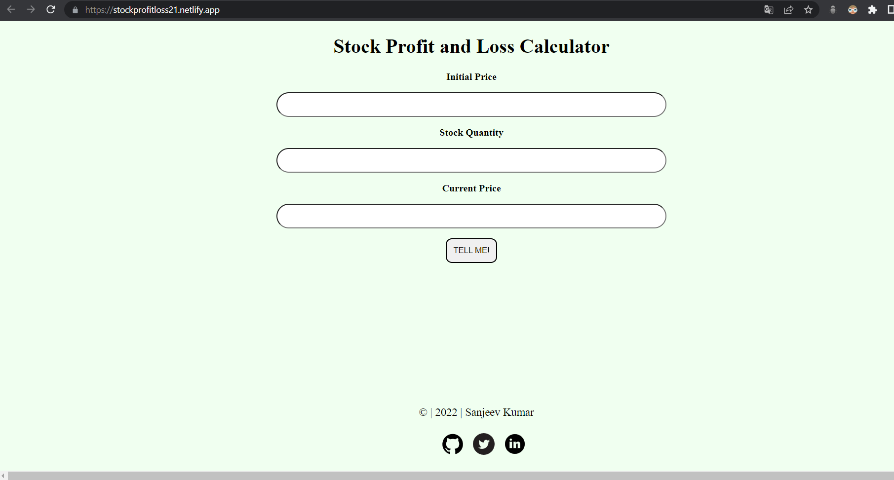 stock-profit-loss-calculator snapshot